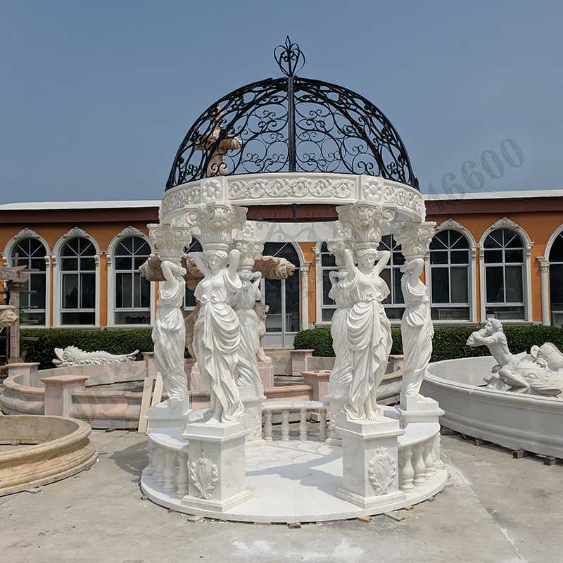 歐式人物涼亭，歐式石雕涼亭，石雕人物涼亭