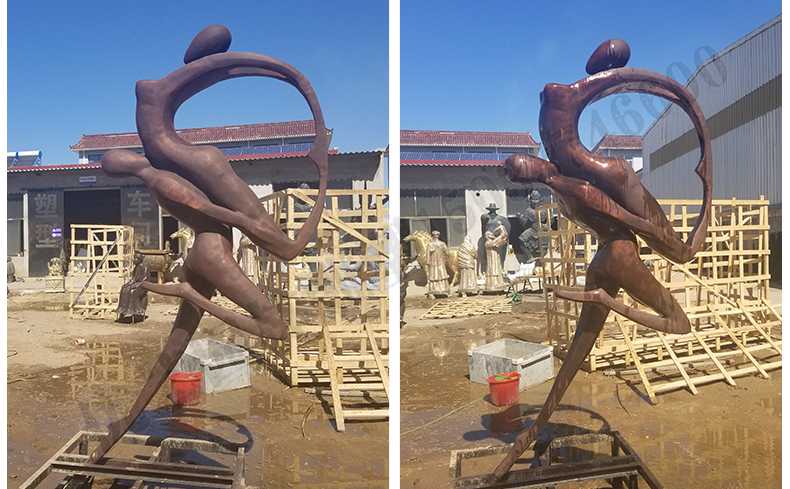 跳舞人物銅雕塑，銅舞蹈雕塑，銅抽象人物