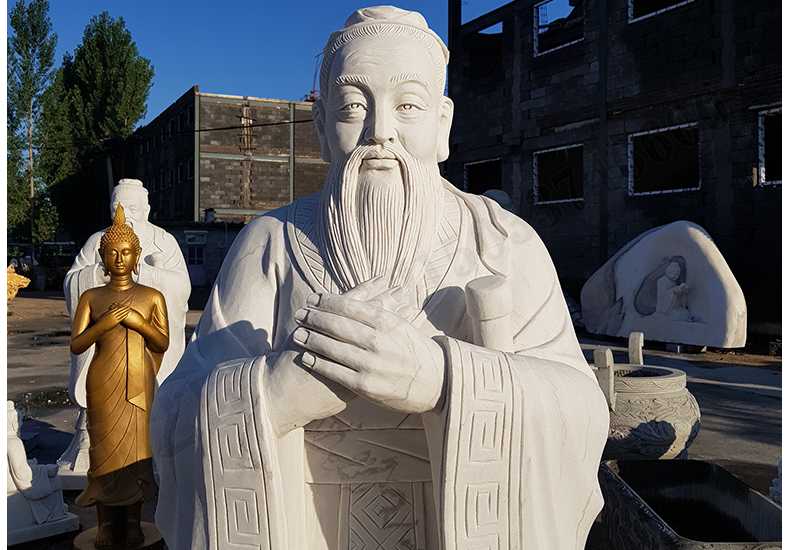 石雕孔子像，大理石孔子像，漢白玉孔子像