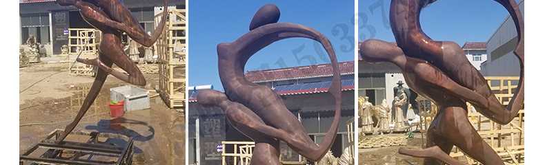 銅舞蹈人物雕塑，抽象男女人物雕塑，抽象跳舞人物銅雕塑