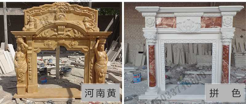 石雕壁爐架款式，定制石雕壁爐架，石雕壁爐架廠家