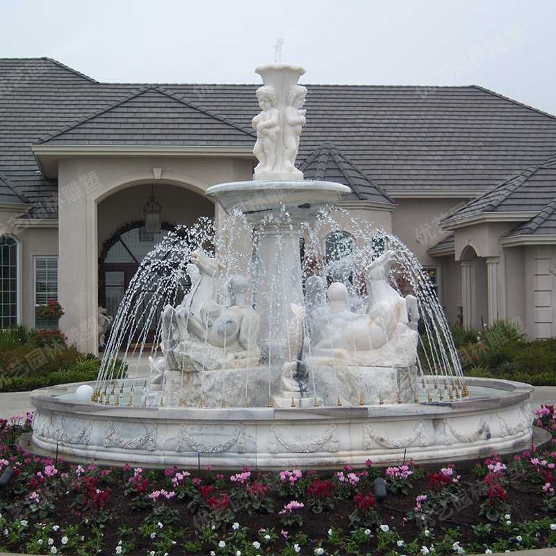 石雕噴泉，大理石噴泉，人物石雕噴泉