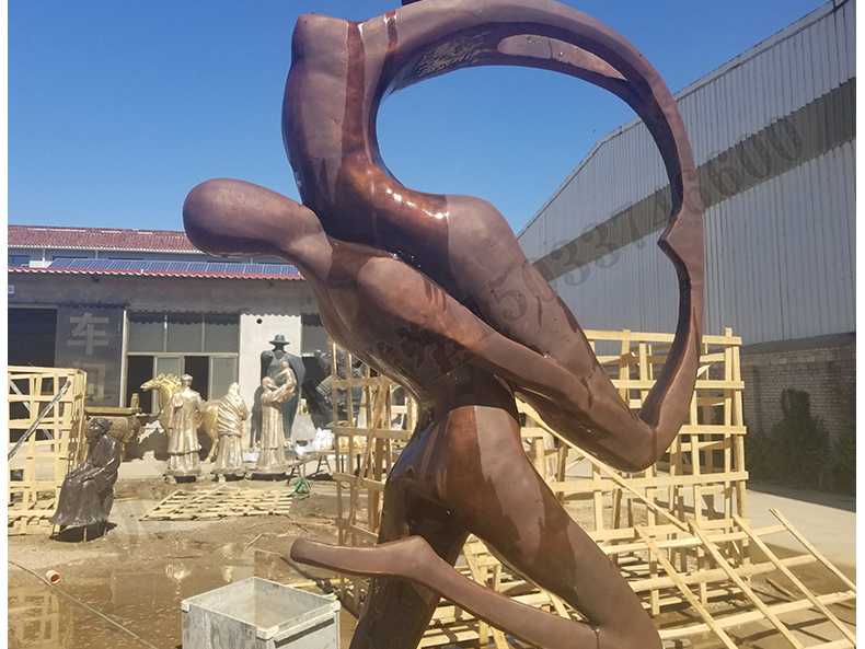 銅舞蹈人物雕塑，跳舞人物銅雕塑，純銅抽象雕塑