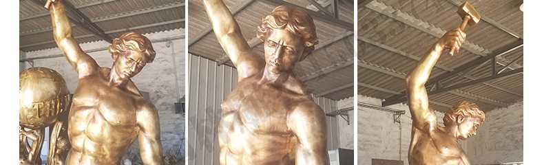 自我雕刻銅雕塑，銅人物雕塑，雕刻自我銅雕塑