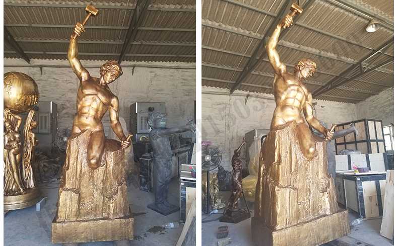 雕刻自我人物雕塑，銅雕刻自我，自我雕刻純銅雕塑