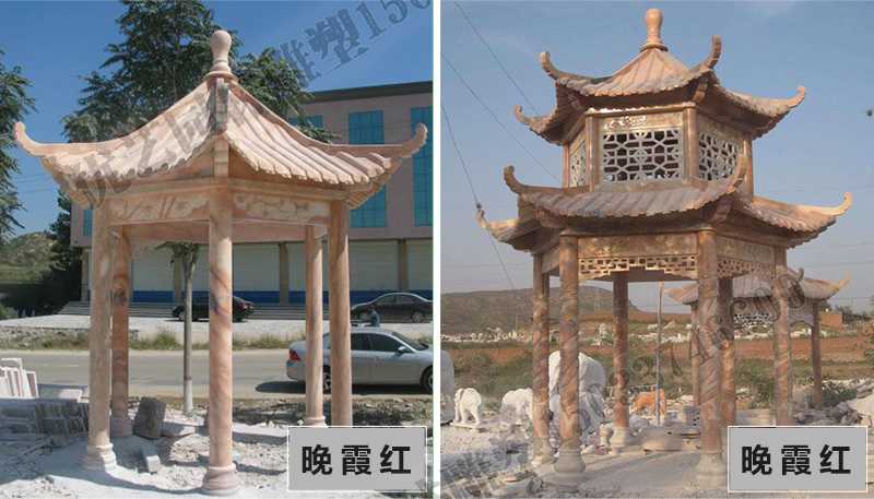 中式大理石涼亭，石雕涼亭廠家，石雕景觀涼亭定制