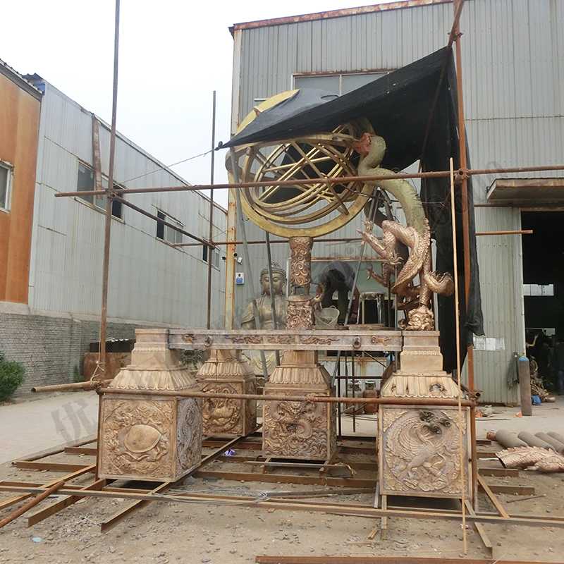 渾天地動(dòng)儀，銅地震儀雕塑，銅地動(dòng)儀景觀
