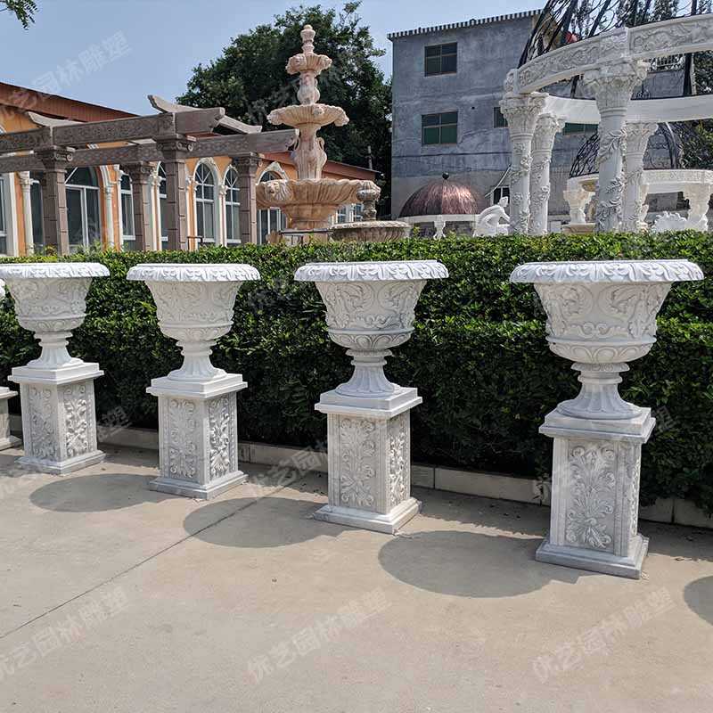 石材景觀花盆，花園景觀花缽