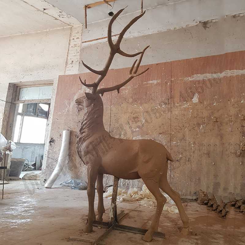 銅鹿模型，銅麋鹿雕塑，麋鹿模型，銅麋鹿泥模3.jpg