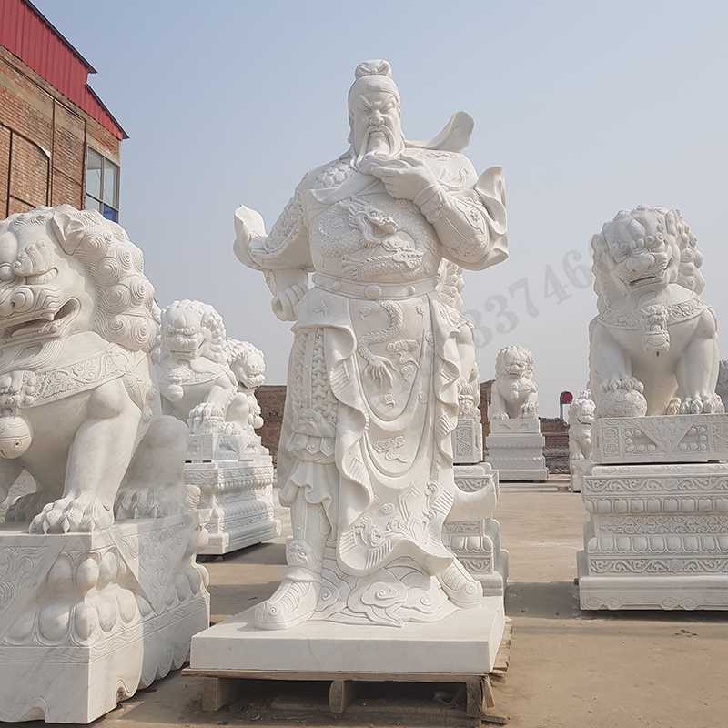 漢白玉關(guān)公像，石雕關(guān)公像，大理石關(guān)公雕像，關(guān)羽雕像，河北石雕關(guān)公廠家2.jpg